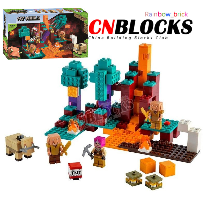 Minecraft Series MOC21168 บล็อกตัวต่อป่าแปลกเด็กการศึกษาประกอบของเล่นของขวัญ