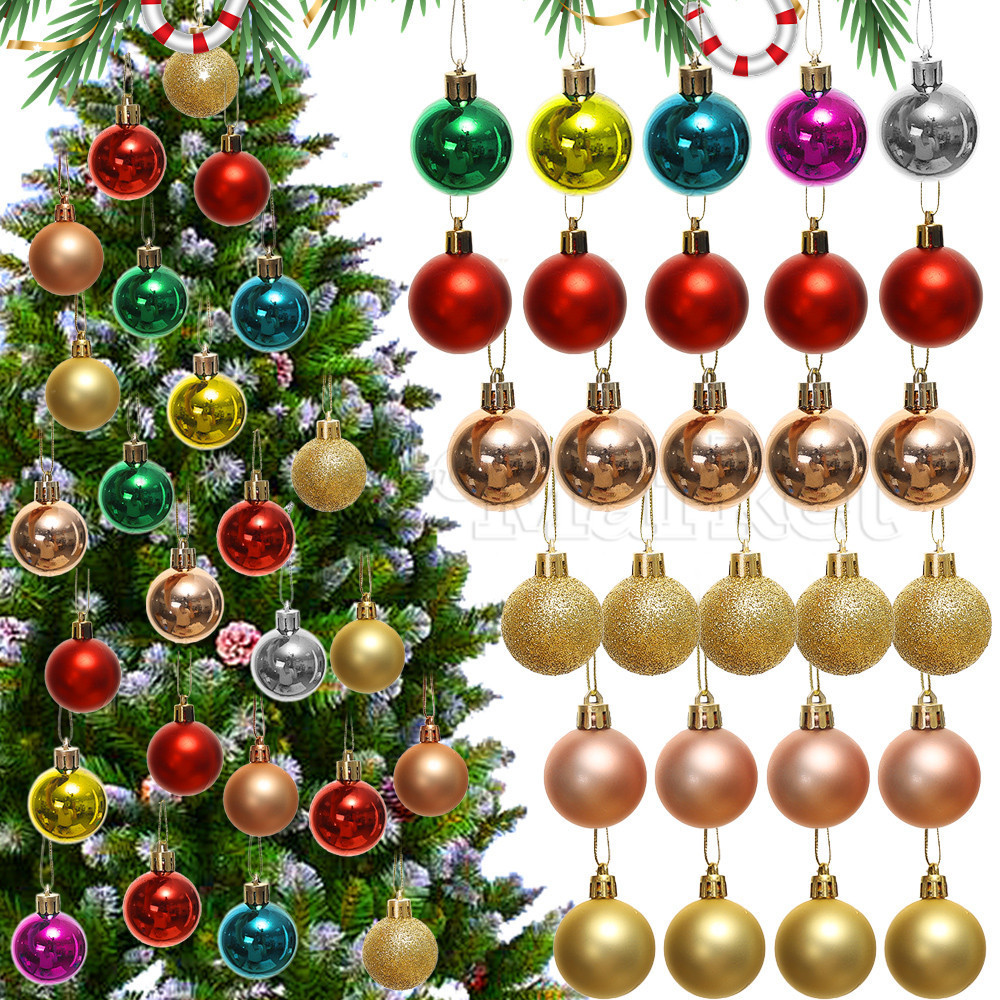 [โดดเด่น] ลูกบอลคริสต์มาสสีสันสดใส 6/12/24 ชิ้น - ลูกบอลแขวนต้นคริสต์มาส - จี้เพดานลูกบอลพลาสติก - ผลิตภัณฑ์ตกแต่งบ้านคริสต์มาส - เครื่องประดับบรรยากาศเทศกาล