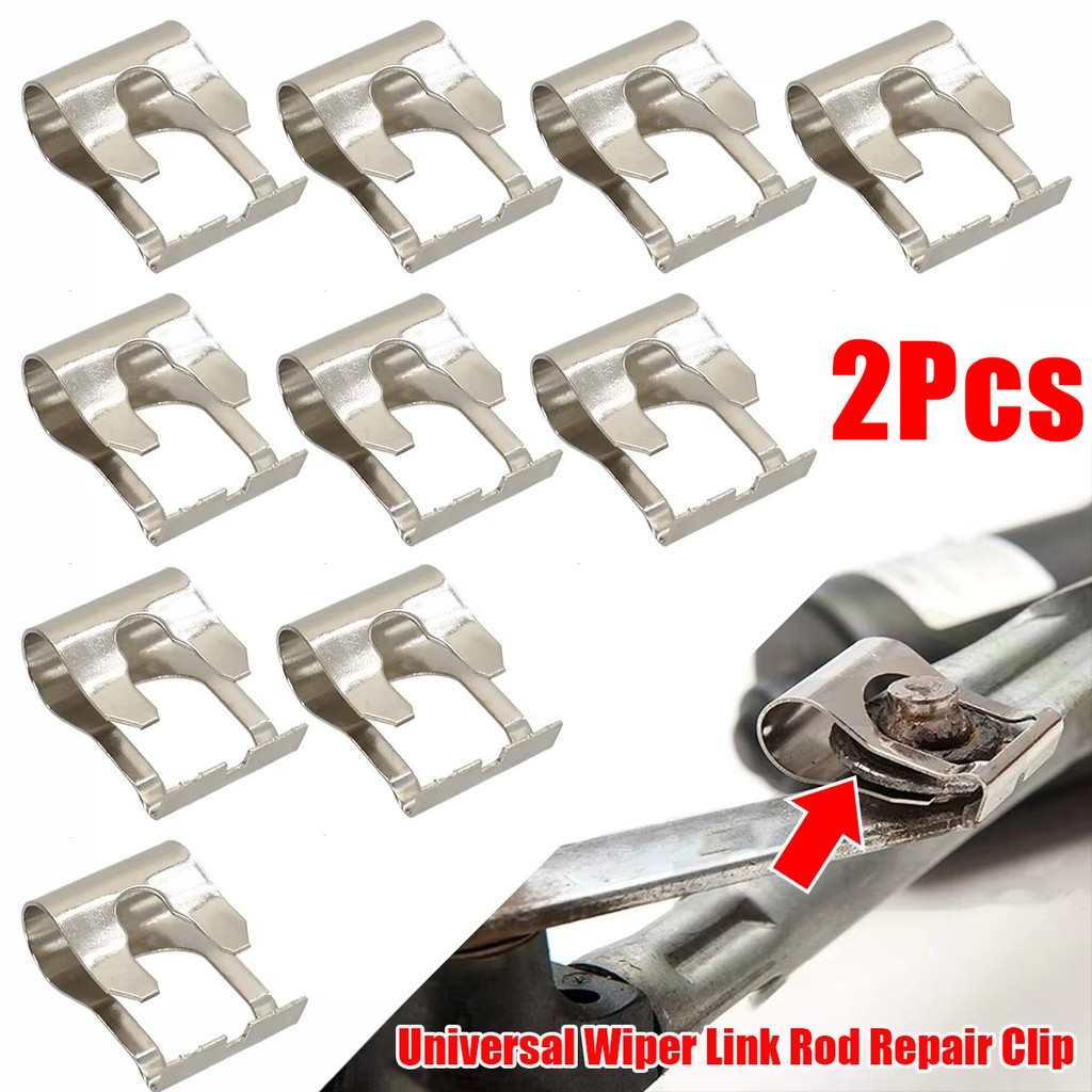 2 ชิ้น Universal Car Windshield Wiper Linkage - Spring Clamp Motor Rods Repair Clip Kit - Windscreen Arms Link กลไกคลิป - ซ่อมยานยนต์เปลี่ยน