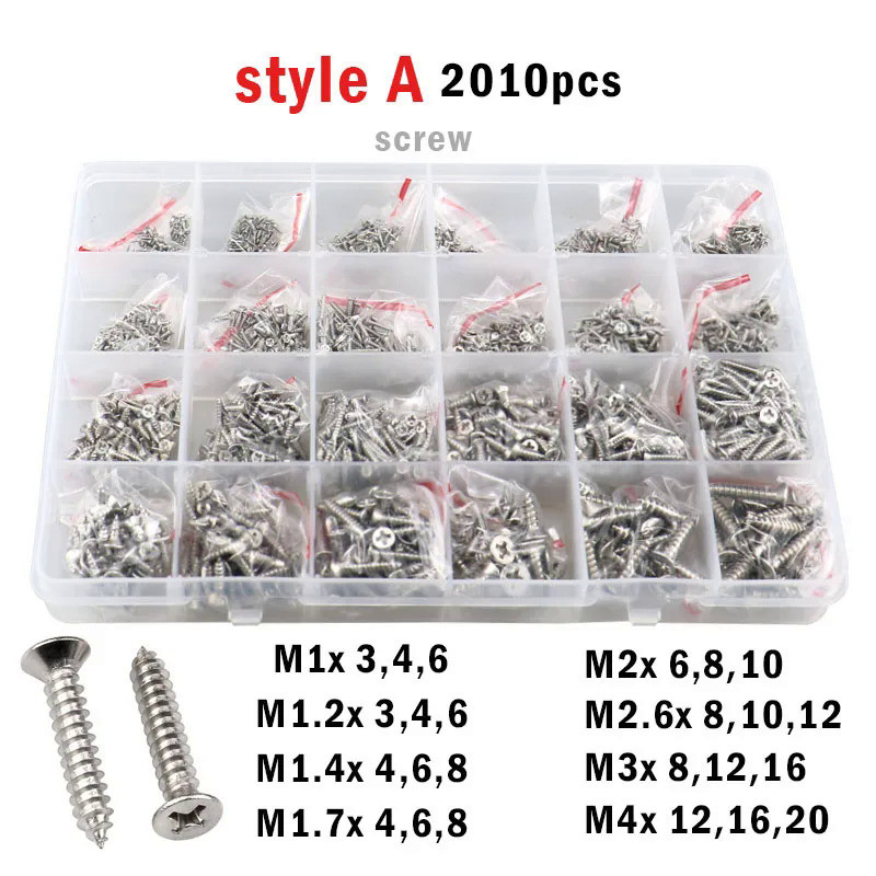 M1 M1.2 M1.4 M1.7 M2 M3 M4 Self Tapping Wood Screw 304 Stainless Steel Phillips Flat Countersunk hea