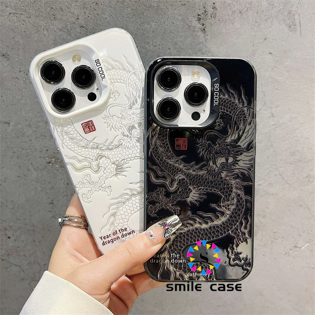เจ๋งมากโทเท็มมังกร เคสไอโฟน กันกระแทก สําหรับ เคสไอโฟน11 เคส IPhone11 12 13 14 15 PRO MAX XR XS MAX 6 7 6S 8 CYK144