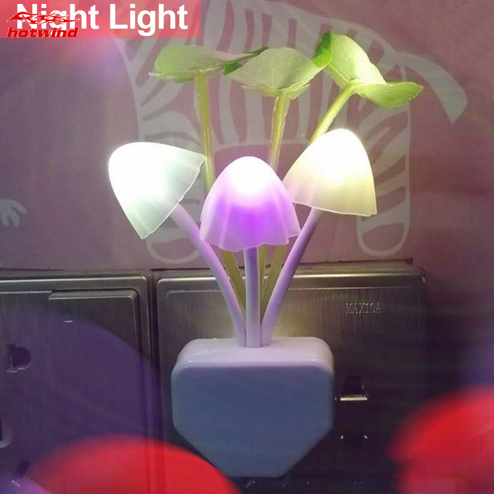 Hw 20V 3 LED 7 สี Wall Light-control Sensor Night Light Induction Dream Fung เห็ดโคมไฟบ้านห้องนอนตกแต่ง US Plug