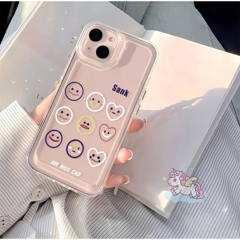 หน้ายิ้มใสน่ารักกรณี HP OPPO A3x ล่าสุด A3 A60 Reno 12 11 Pro 5G 12F 11F Realme C61 C63 C65 A9 A5 20