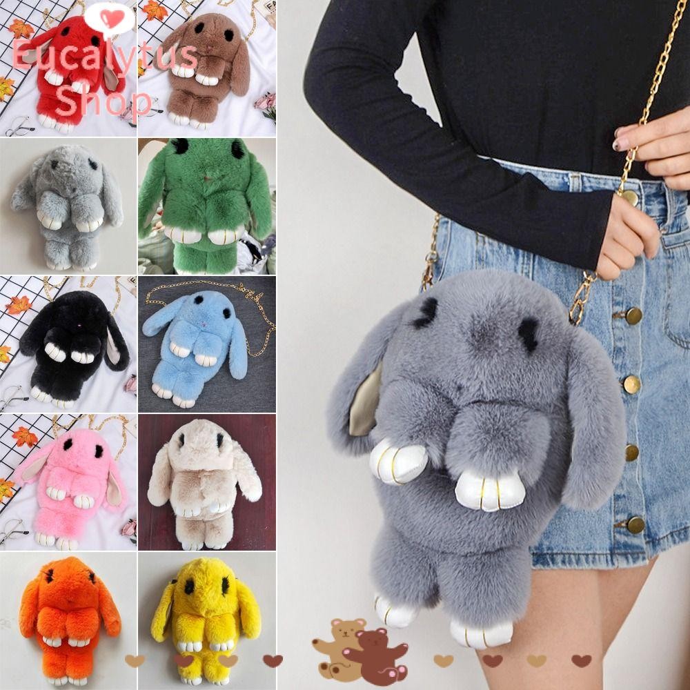 Eucalytus1 Crossbody Bag Plush Adjustable Tote Bag กระเป๋ากระต่ายความจุขนาดใหญ่