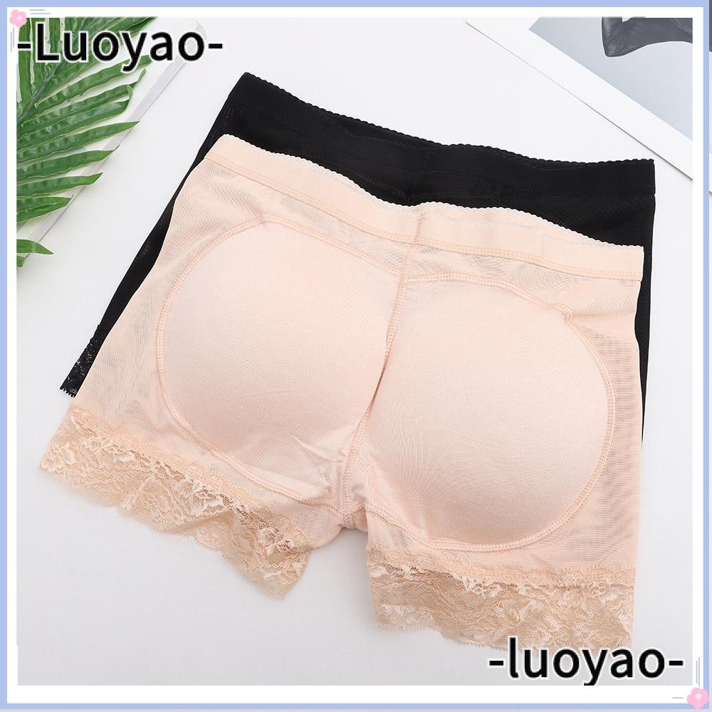 Luoyao Butt Lifter Pantie สวมใส่สบายสีดํานุ่มสีเบจ Push-up Lifter Seamless Butt Hip Enhancer กางเกง