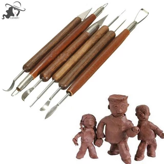 Lishu 6 ชิ้น Clay Sculpg ขี้ผึ้งแกะสลักเครื่องปั้นดินเผา DIY เครื่องมือ Shapers Polymer Modeling ของขวัญ th