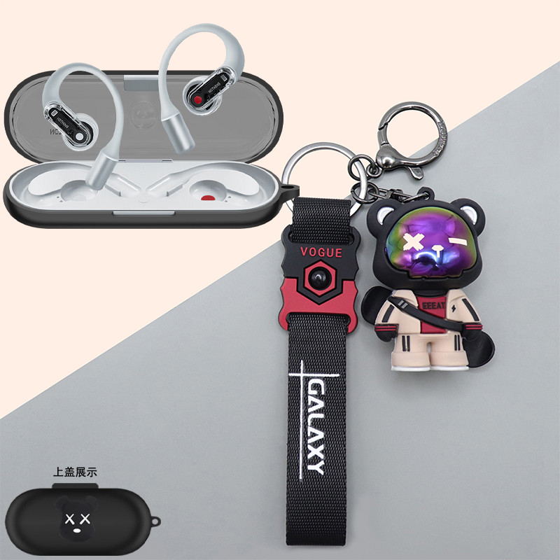 For Nothing Ear Open Case Silicone Soft Case Cute Bulldog Astronaut Keychain Pendant Nothing Ear Ope