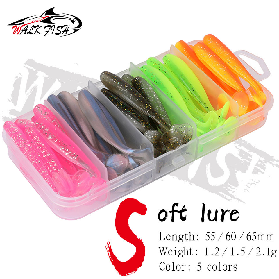 เดินปลา 50 ชิ้น T-tail ตกปลานุ่ม Lure ประดิษฐ์ Paddle Wobbler Swimbait Bass Pesca
