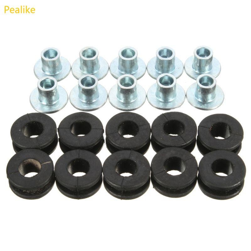 Pealike 10 ชิ้น Universal รถจักรยานยนต์ยาง Grommet Mount ชุดด้านข้างสําหรับ Fender เบาะรถจักรยานยนต์ Body Parts
