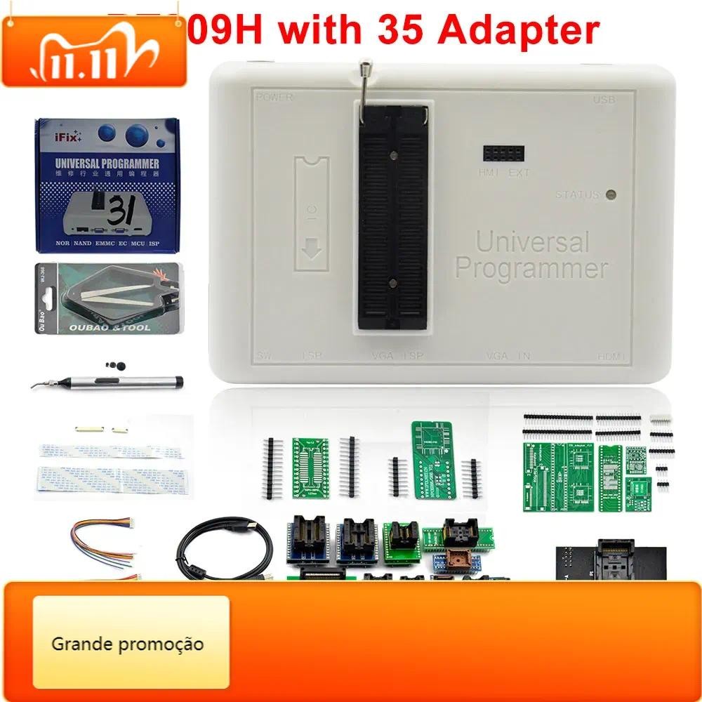 QSJZHY RT809H โปรแกรมเมอร์ + 35 อะแดปเตอร์พร้อม CABELS EMMC-Nand โปรแกรมเมอร์แฟลชพร้อมอะแดปเตอร์ BGA