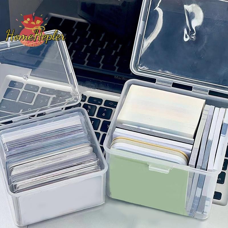 Homehepler ใหม่กล่องเก็บพลาสติกใส Photocards กล่องเก็บการ์ดขนาดเล็กโต๊ะ Organizer กล่องการจําแนกกล่องเครื่องเขียนใหม่