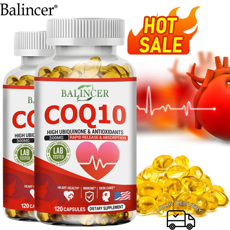 Co Q10 300 mg Softgels - สุขภาพหัวใจและการผลิตพลังงาน 120 อาหารเสริมมังสวิรัติสําหรับผู้ใหญ่