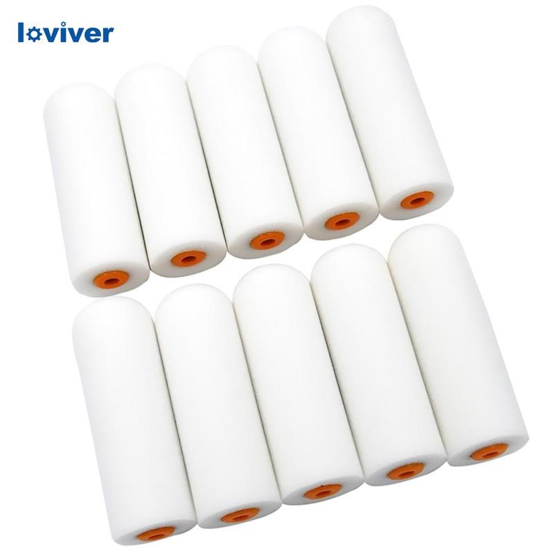 [Loviver] 10 ชิ้น MINI FOAM PAINT ROLLER SLEEVES PAINTING DECORATINGs 4" SPONGE ROLLERS