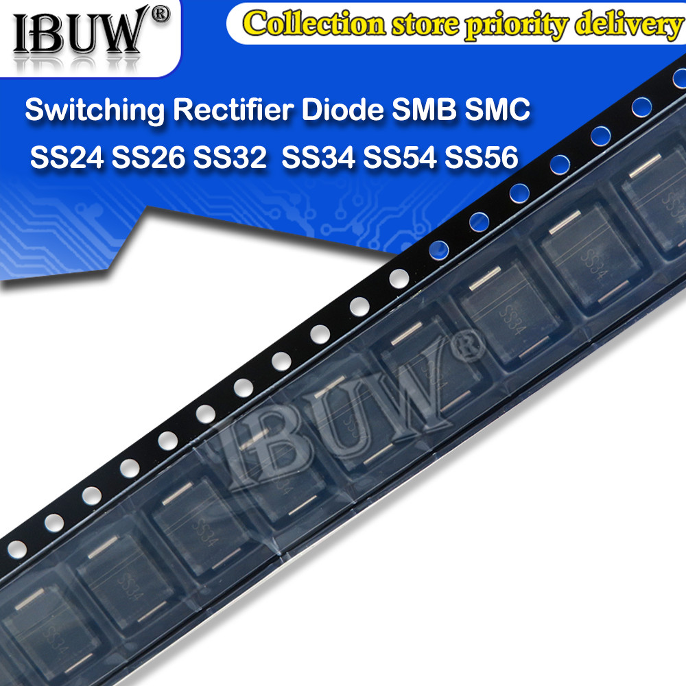 10PCS/lot SMD Fast Recovery Schottky Barrier Switching Rectifier Diode SS24 SS26 SS32 SS34 SS54 SS56