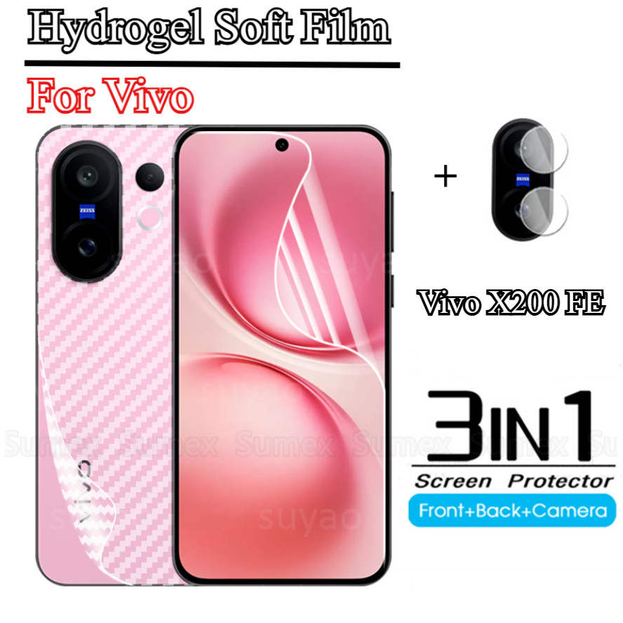 3in1 Hydrogel ฟิล์มสําหรับ Vivo X200 FE Pro Mini Ultra 5G Soft Screen Protector ฝาหลังฟิล์มกล้องป้อง