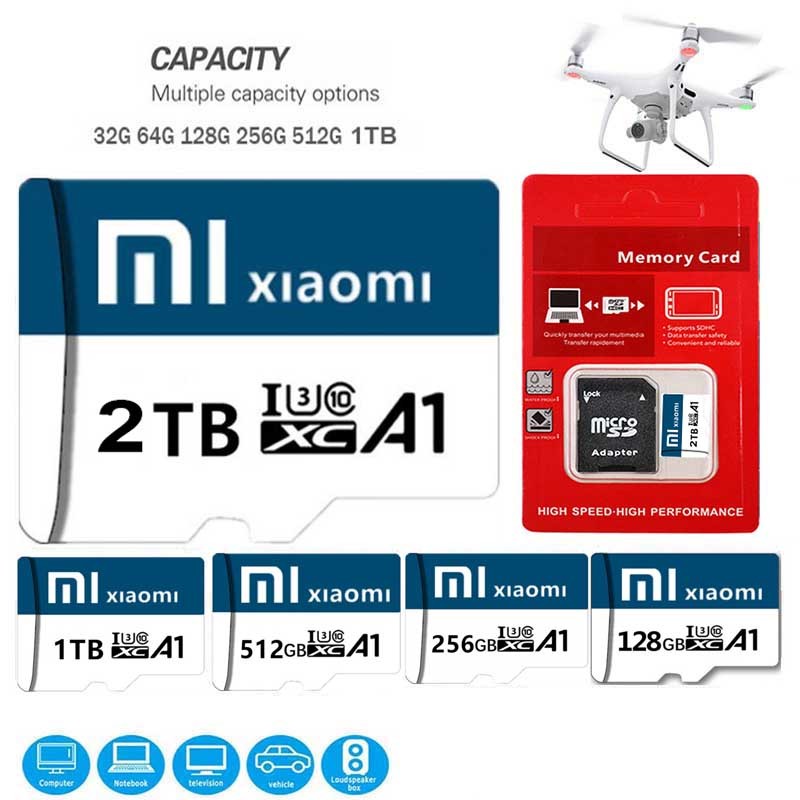 Micro TF SD Card class10 SD การ์ดหน่วยความจํา 2TB 128GB 1TB 512GB 256GB U3 V30 หน่วยความจําขนาดใหญ่แ