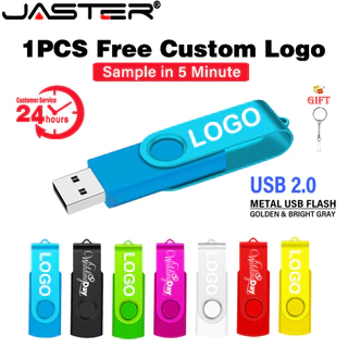 JASTER หมุนได้พลาสติก USB 2.0 แฟลชไดรฟ์ 128GB ฟรีส่วนบุคคลการปรับแต่งโลโก้ Memory Stick 64GB ไดรฟ์ปากกากันน้ําสีขาว 32GB เลเซอร์แกะสลักขายส่งภายนอก Storag