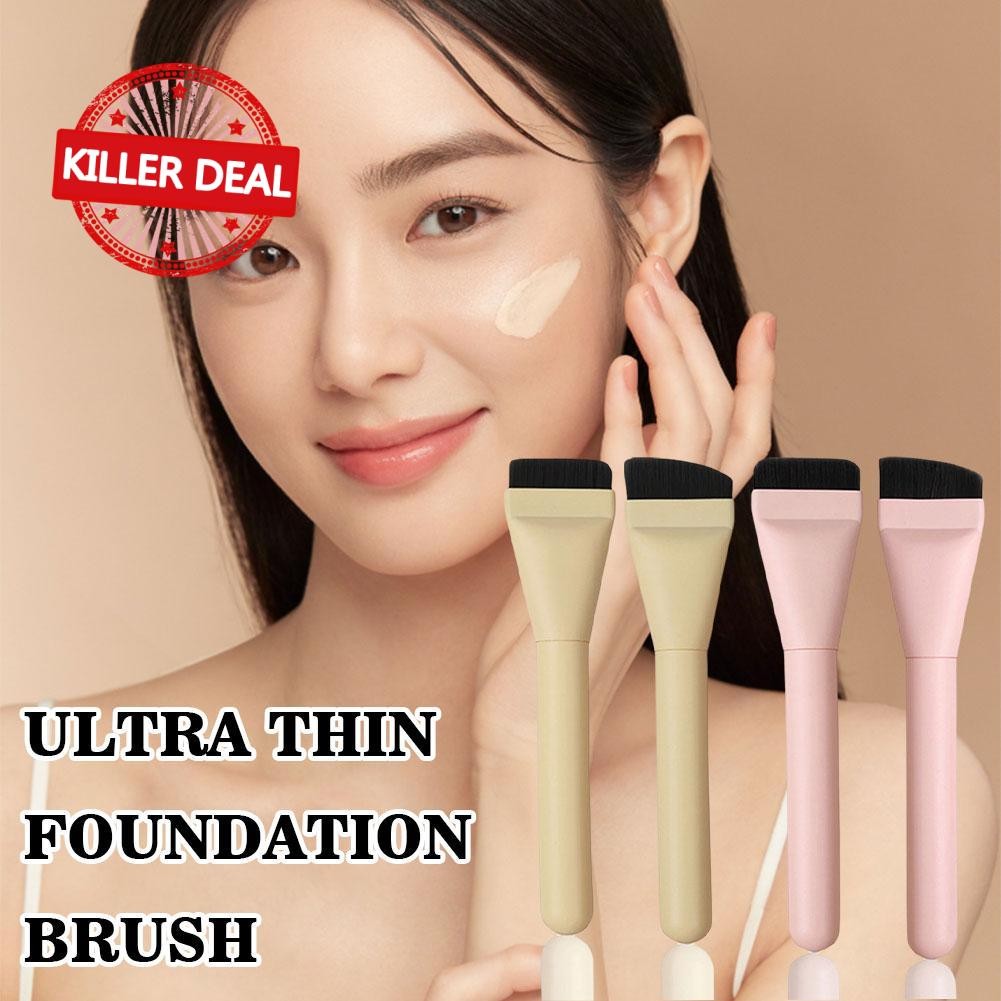 แปรงรองพื้นบางเฉียบแสงและหัวแบน Traceless Head Base Foundation แปรงแต่งหน้า J3j5