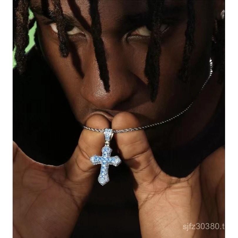 สร้อยคอและจี้เพชร Zircon สไตล์ฮิปฮอปยุโรปอเมริกัน สำหรับผู้ชายและผู้หญิง หรูหรา trend ใหม่ QOF9
