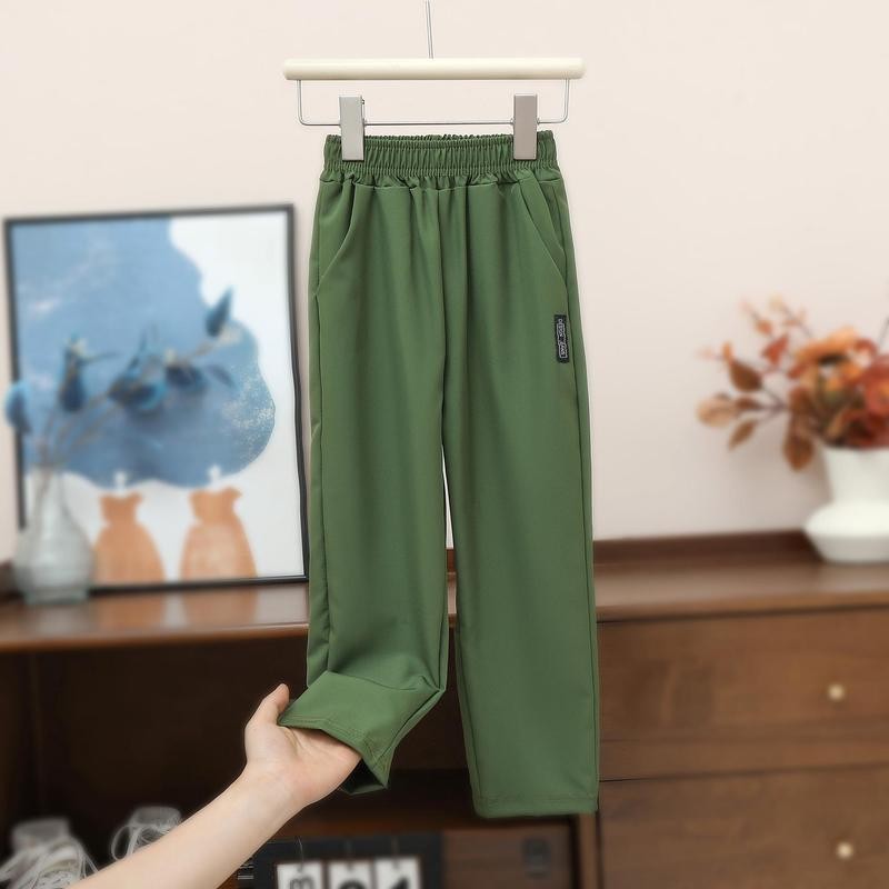 พร้อมส่ง กางเกงขายาว ใส่สบาย เนื้อผ้าไหมอิตารี่ ผ้าใส่สบาย ใส่ได้ทั้งเด็กผู้หญิง และ เด็กผู้ชาย - รูปที่ 2