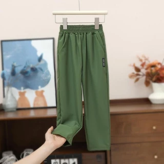 พร้อมส่ง กางเกงขายาว ใส่สบาย เนื้อผ้าไหมอิตารี่ ผ้าใส่สบาย ใส่ได้ทั้งเด็กผู้หญิง และ เด็กผู้ชาย