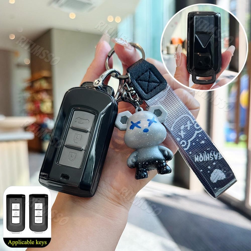 TPU รถสมาร์ทคีย์สําหรับ Mitsubishi Xpander Mirage Xforce ฝาครอบกุญแจรถผู้ถือกุญแจรถอุปกรณ์เสริมในรถย