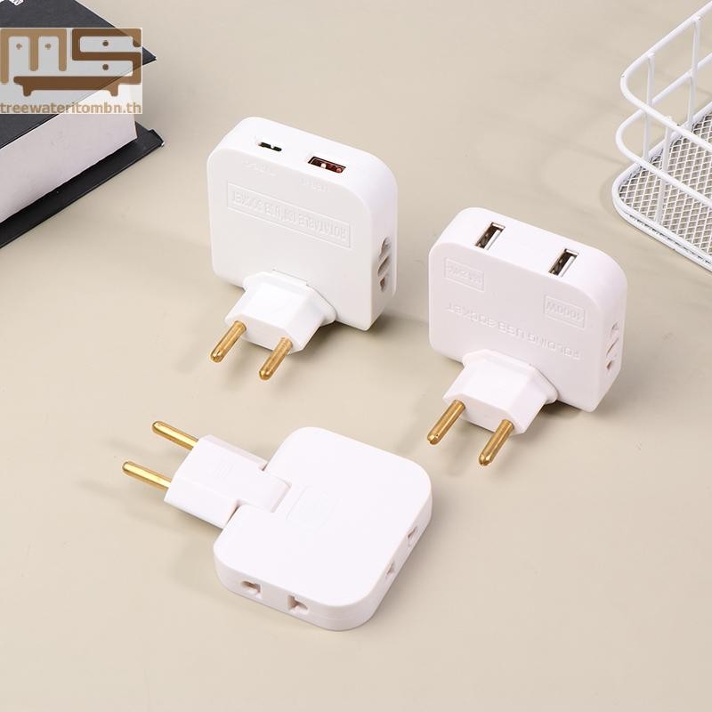 Tt 180 องศา Rotatable Socket 3-in-1 EU Plug Converter Travel EU Extension Plug Multi-Plug Slim Wireless Outlet อะแดปเตอร์ซ็อกเก็ต mbn