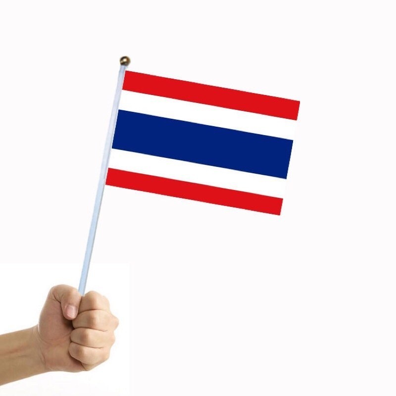 ChaiBaoShop ธงชาติไทย ธงผ้าร่ม ขนาด 21x14 ซม. ธงถือ ธงโบก ธงชาติ #ไทยนี้รักสงบแต่ถึงรบไม่ขลาด - รูปที่ 2