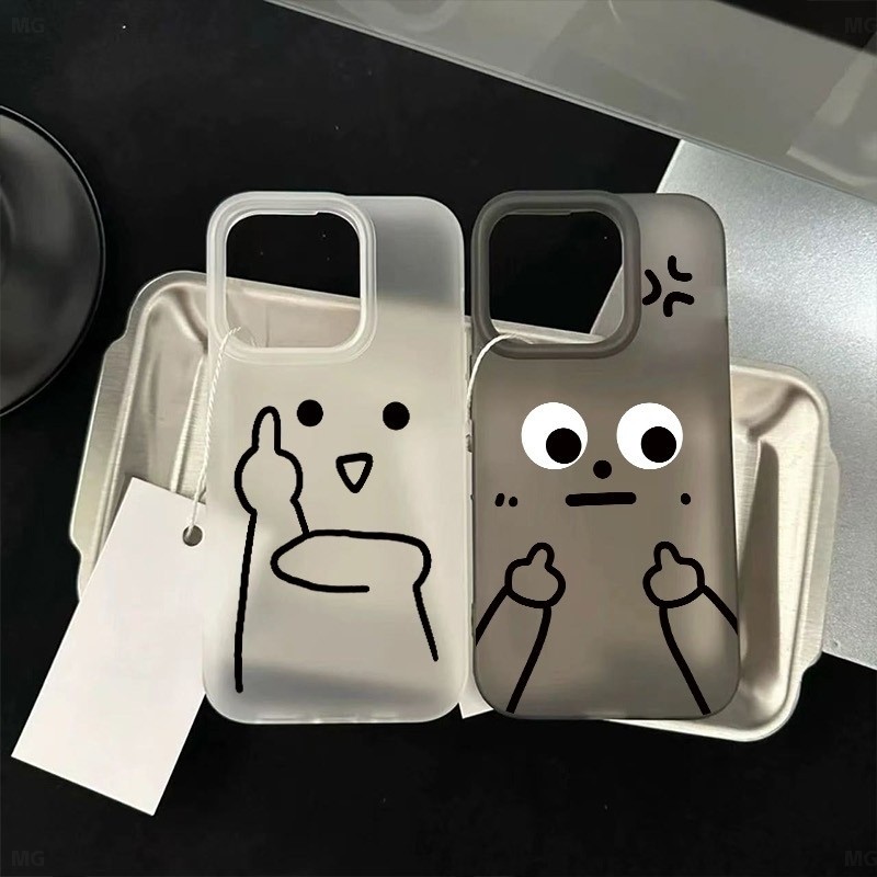 รูปแบบการพิมพ์ฝาครอบโทรศัพท์นุ่ม สีดำและสีขาวคว่ำตะขอ For iPhone 11 13 15 เคส ไอโฟน12 14 ProMax 7 8Plus X XR XSMaxกันกระ