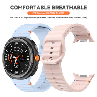 Original Connector สายซิลิโคนสําหรับ Samsung Galaxy Watch 8 40 มม.44 มม.8 คลาสสิก 46 มม.สายกีฬาสําหรับนาฬิกา 8 Series สายรัดข้อมือ