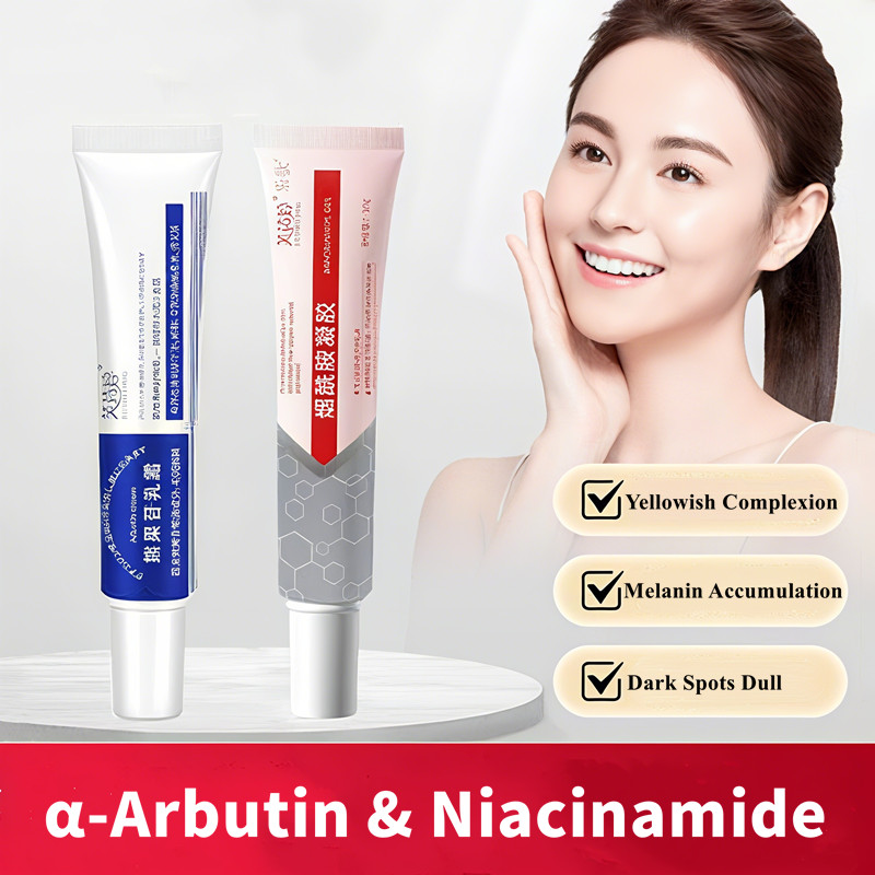 FUSHING Niacinamide Gel & Arbutin Cream ลบจุดดําปรับปรุงผิวเมลานินหมองคล้ําไวท์เทนนิ่ง Care