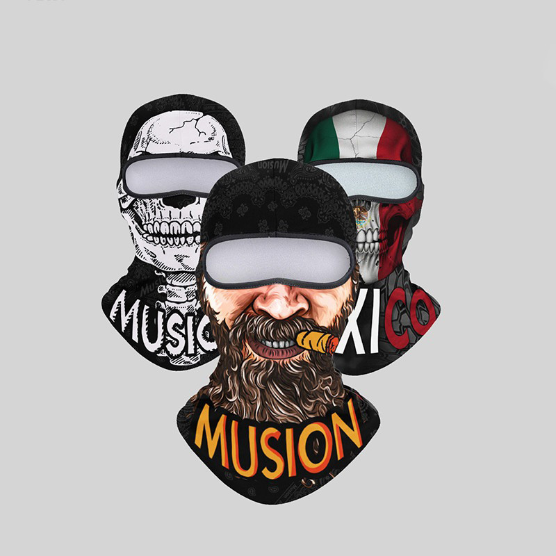 หน้ากากบังแดดแบบเต็มหน้า Balaclava ผ้าคลุมศีรษะสำหรับขี่มอเตอร์ไซค์ ระบายอากาศได้ดี ขี่จักรยาน กลางแจ้ง แห้งเร็ว