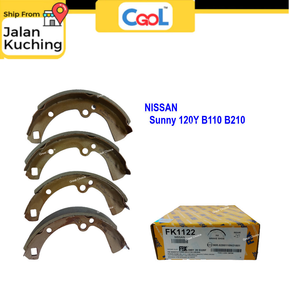 FBK Sunny 120Y B110 B210 ผ้าเบรคหลัง Kasut NISSAN FK1122