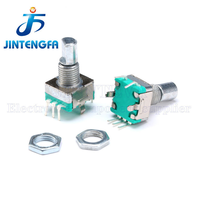 5PCS EC11 360 องศา Rotary Encoder Digital potentiometer 20 มม.5Pin 15/20 มม.ในตัว Push ปุ่มสวิทช์ลูกบิดหมวก