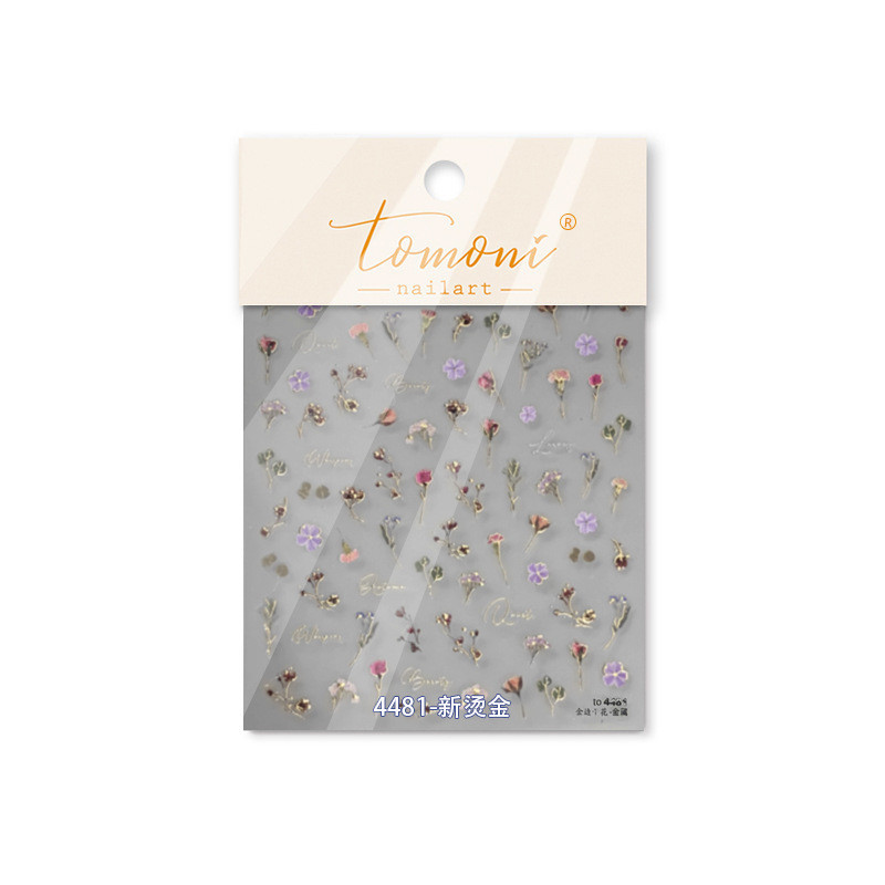 สติ๊กเกอร์ติดเล็บลายนกกระเรียนเต้นรำสีทองto4454 - รูปที่ 5