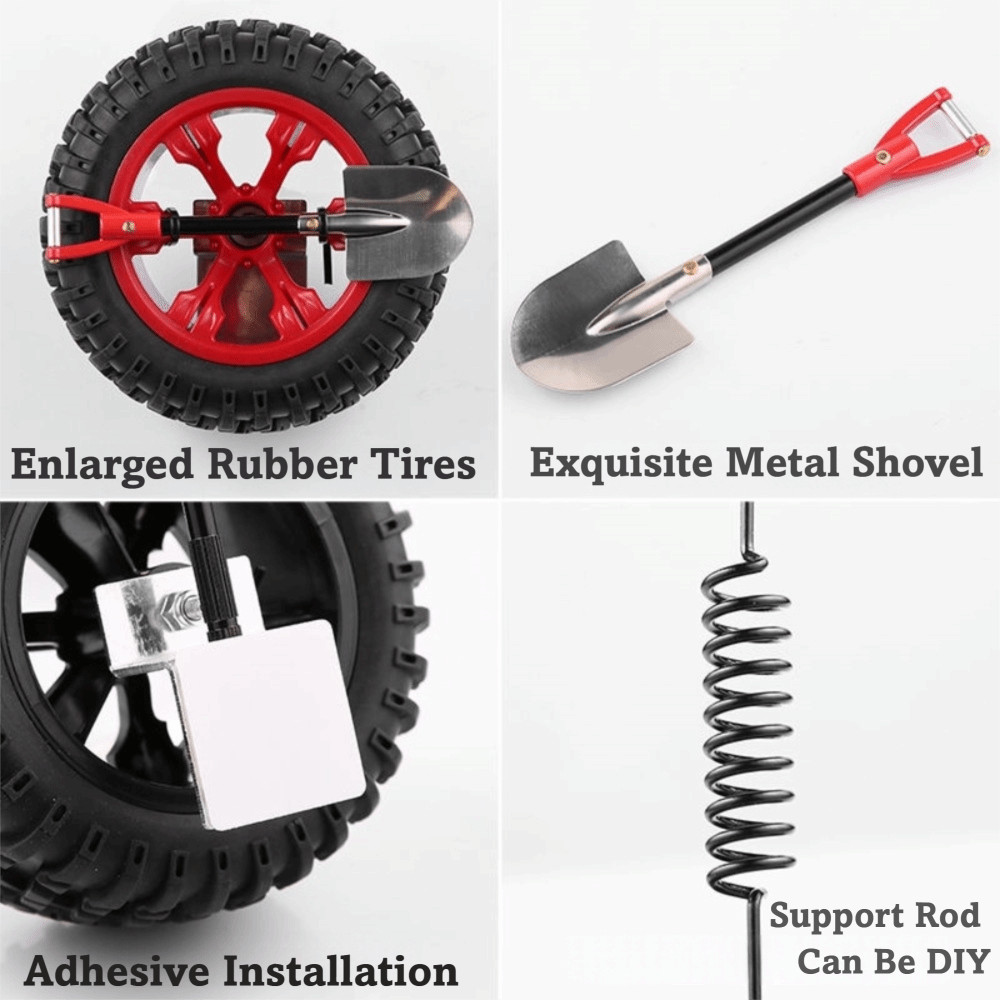 NIUYOUJS อะไหล่ยางรุ่นจี้,โลหะผสม 4in ยาง Modle รถ Trunk จี้,บุคลิกภาพ-ถนนออกแบบพร้อมพลั่วจําลองรถจักรยานยนต์หางเครื่องประดับตกแต่งรถ - รูปที่ 6
