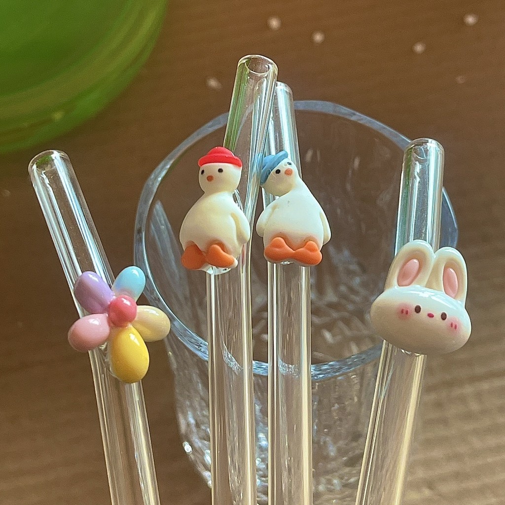 Insหลอดแก้วสีประณีตInsเป็นมิตรกับสิ่งแวดล้อมมูลค่าสูงหลอดดื่มกาแฟผู้ใหญ่น่ารักข้อศอกนมดูดD3G8