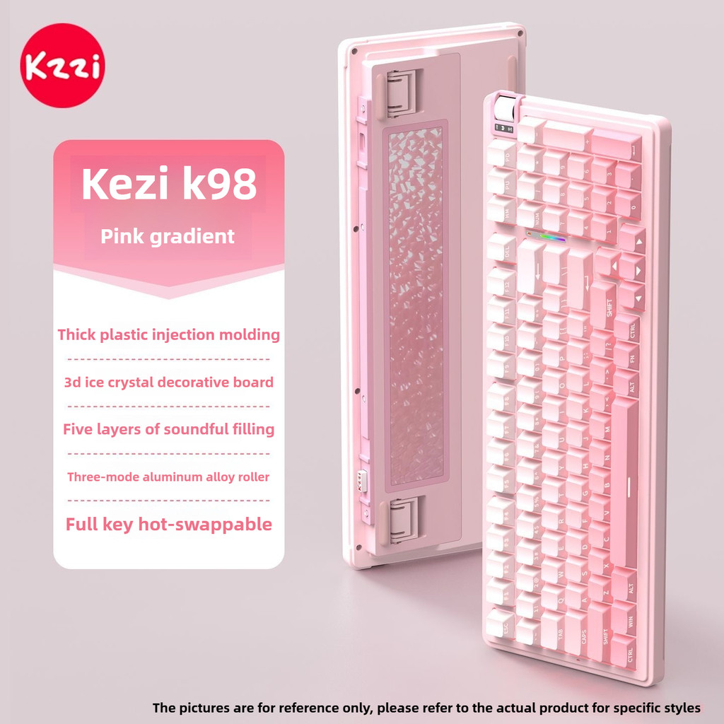 KZZI K98 Mechanical Keyboard Wireless Bluetooth 3mode RGB with Knob South Facing Full-key Hot Swappa