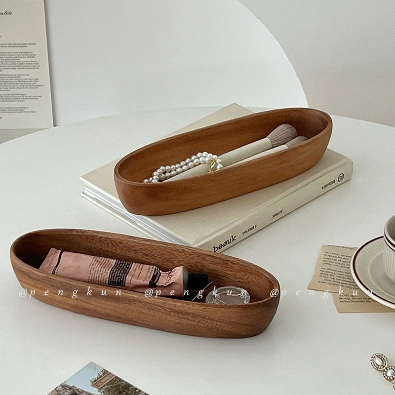 Ins Retro Walnut Desktop กล่องเก็บไม้ถาดเก็บเครื่องประดับ Entrance Key Sundries Organizer ถาด ราคา ถูกที่สุด ดีลบีเคเค แกลเลอรีภาพที่ 7