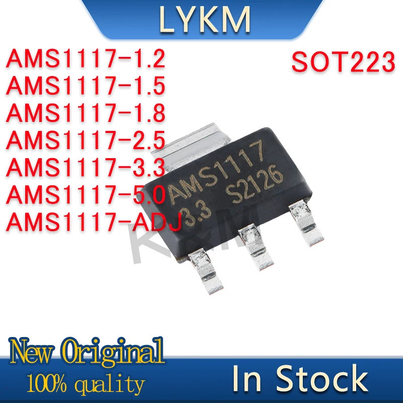 20PCS AMS1117 3V3 AMS1117-1.2 AMS1117-1.5 AMS1117-1.8 AMS1117-2.5 AMS1117-3.3 AMS1117-5.0 AMS1117-AD