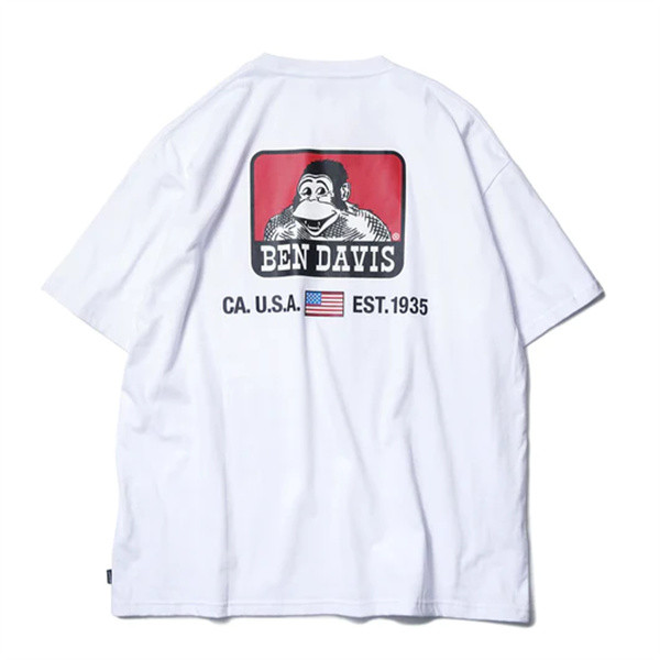 คุณภาพสูง BEN DAVIS PRINT TEE Gorilla พิมพ์เสื้อยืดแขนสั้น 100% 801