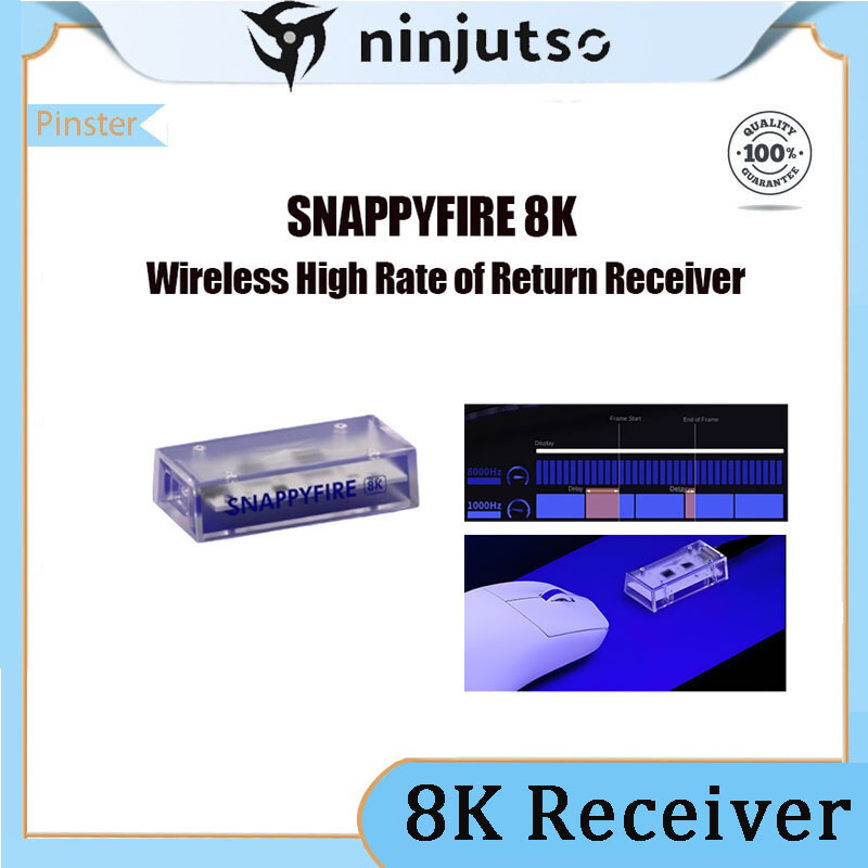 NINJUTSO SnappyFire Sora V2 เมาส์ 8K ตัวรับการกลับมาสูง