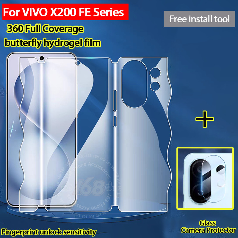 ฟิล์ม Vivo X200 FE ฟิล์มป้องกันหน้าจอฟิล์มไฮโดรเจล 360 ครอบคลุมเต็มรูปแบบสําหรับฟิล์มผีเสื้อฟิล์มกระจกฟิล์มป้องกันเลนส์ฟิล์ม