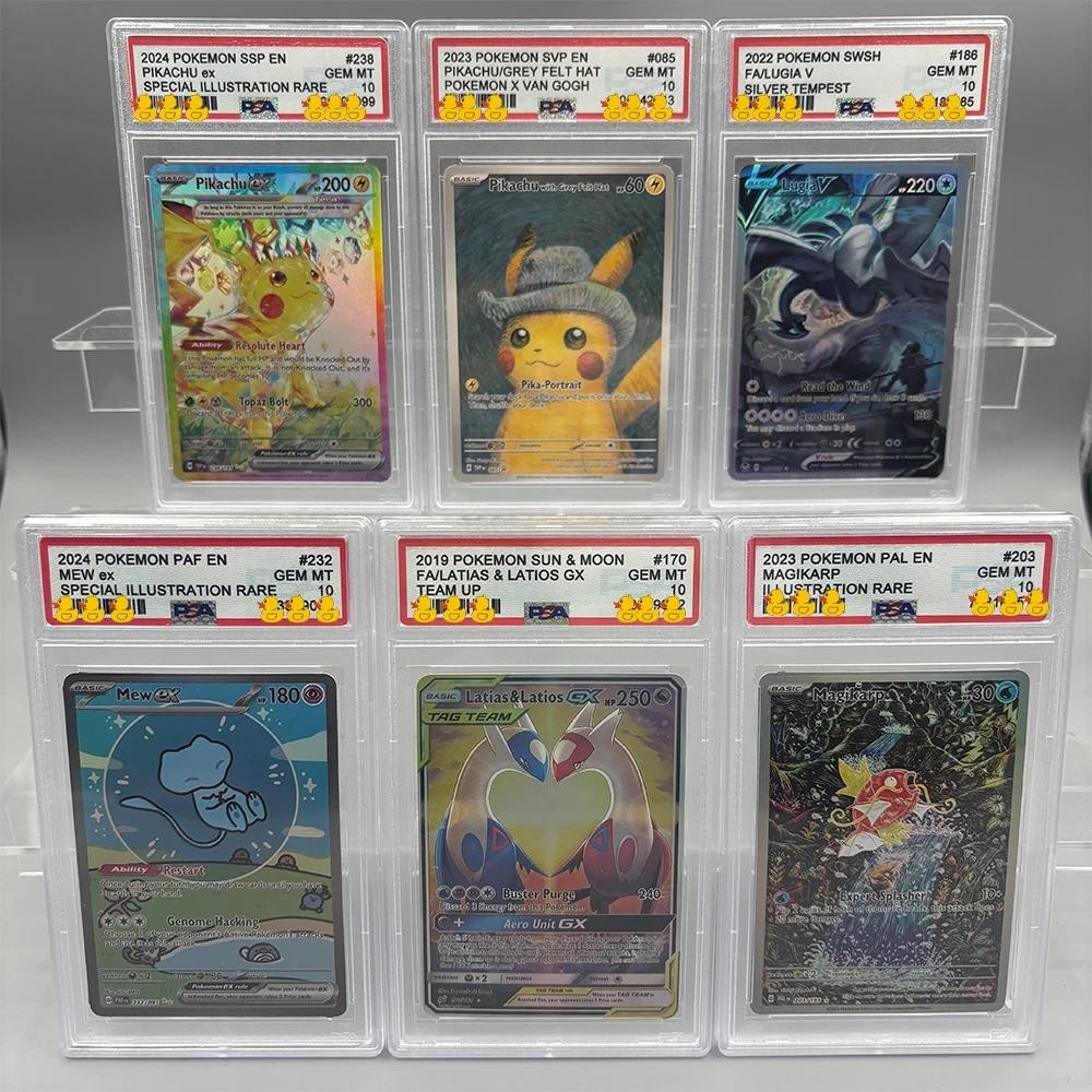 Psa10 DIY PTCG Rating Card Collection การ์ด VAN GOGH PIKACHU/GREY FELT หมวก MEW ex คัดลอก 10 จุด Rating การ์ดอะนิเมะเกม