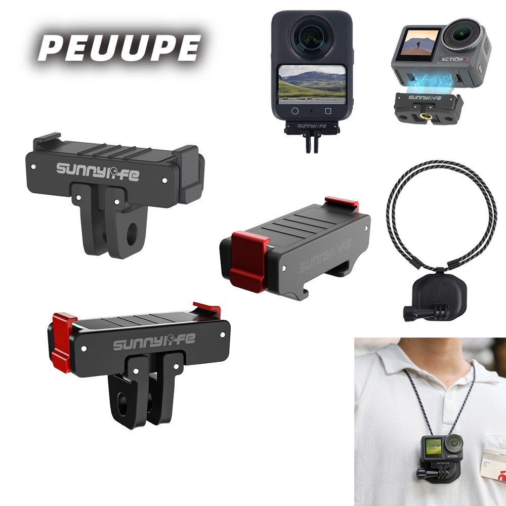 เหมาะสําหรับ DJI OSMO 360 กล้องพาโนรามาแม่เหล็กอะแดปเตอร์ปลดเร็ว DJI ACTION 5Pro/4/3 พับแผ่นปลดเร็วอุปกรณ์เสริมขยาย