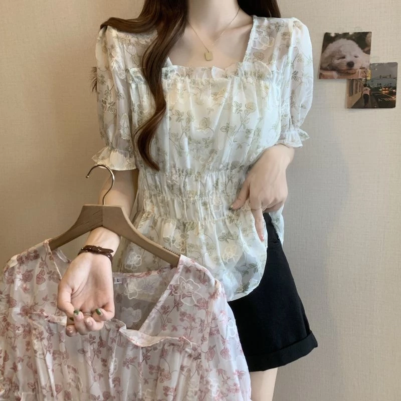 เสื้อผู้หญิงแขนสั้นลายดอกไม้ ไซส์ M-2XL thumbnail 6