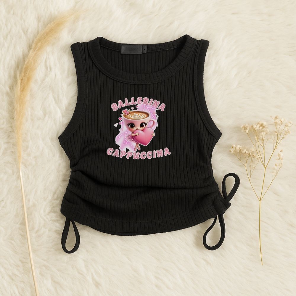 KATUN JEVELIN Capucino ballerina drawstring เสื้อกล้ามสําหรับเด็กผู้หญิงอายุ 1-4 ปี วัสดุผ้าฝ้ายซี่โ