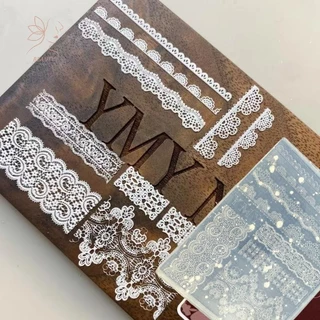 [maybeauty] แม่พิมพ์เล็บซิลิโคน 3D DIY บรรเทาลูกไม้ริบบิ้นแม่แบบสําหรับเล็บเครื่องประดับหัตถกรรมโปร่งใสแม่พิมพ์ตกแต่งเล็บ {TH}