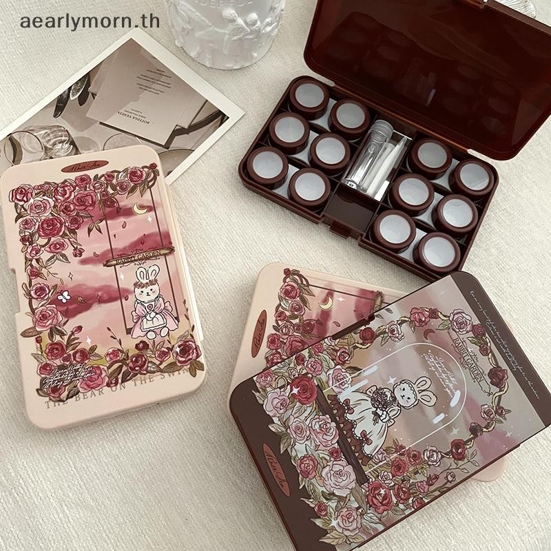 AA 6 คู่คอนแทคเลนส์กล่องเก็บคอนแทคเลนส์แบบพกพาเดินทางคอนแทคเลนส์กรณี Soak คอนเทนเนอร์เลนส์กล่องสําหร