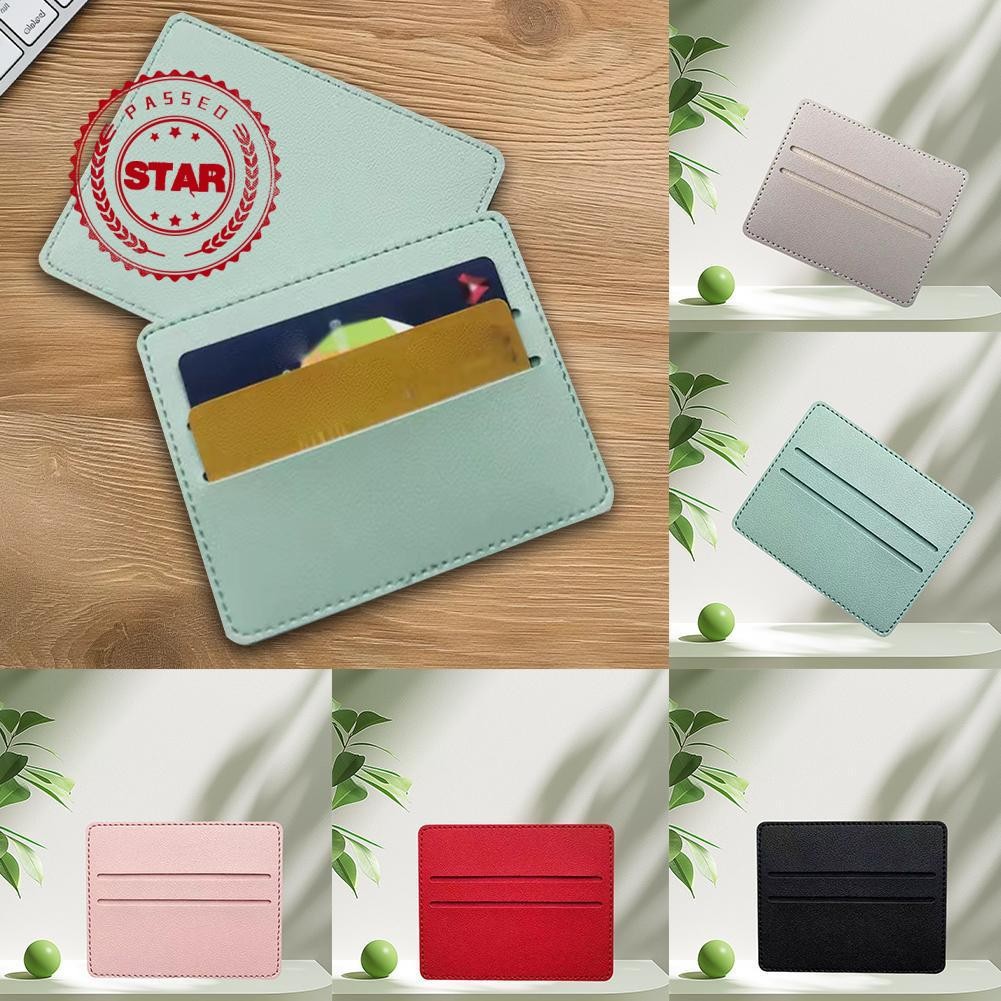 Universal Pu Leather Multi-card Slot Card Holder Portable Card Solid Holder Ultra-thin Y2i4